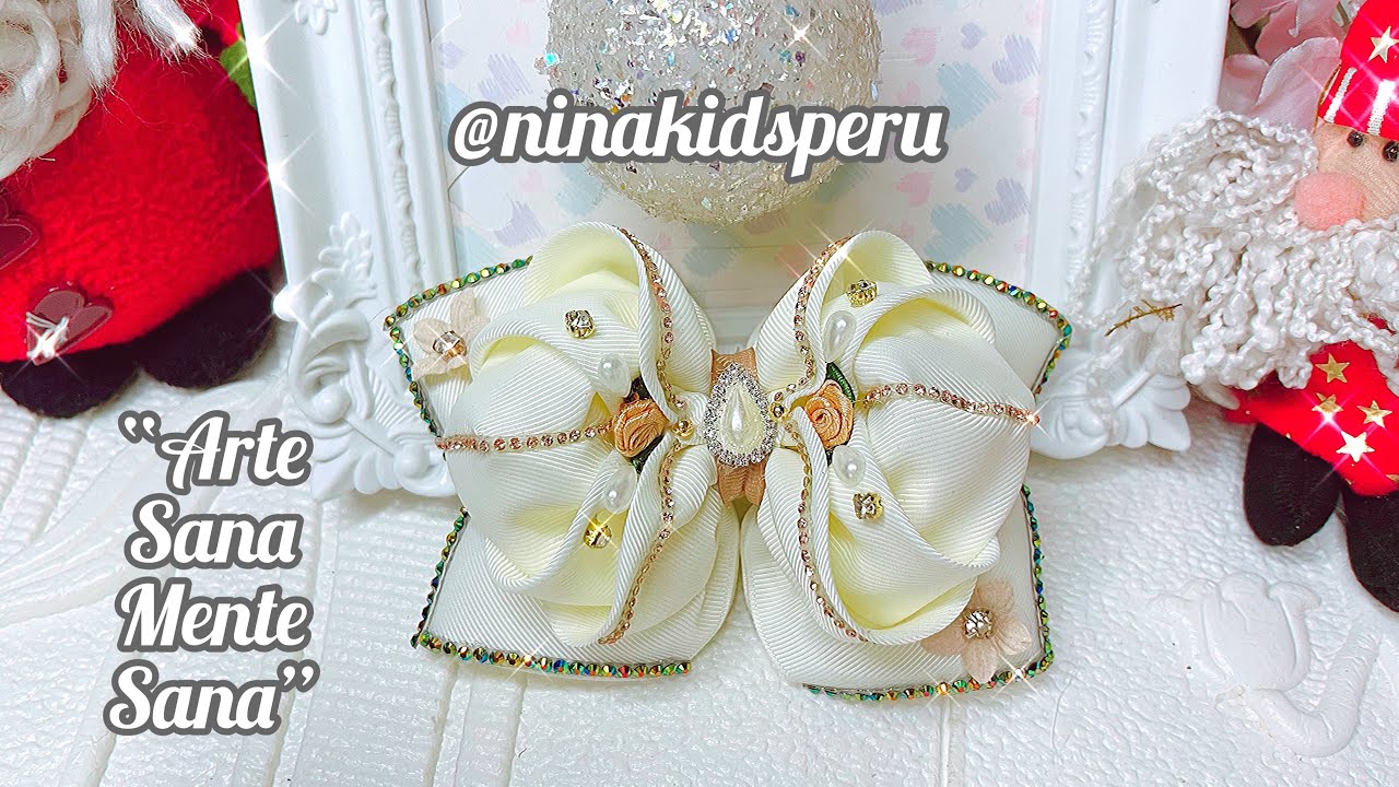 LAZO ENCANTO🎀ocasión cena navideña,lazo elegante con listón de 7.5 cm| DIY Bow with a 7.5 cm ribbon