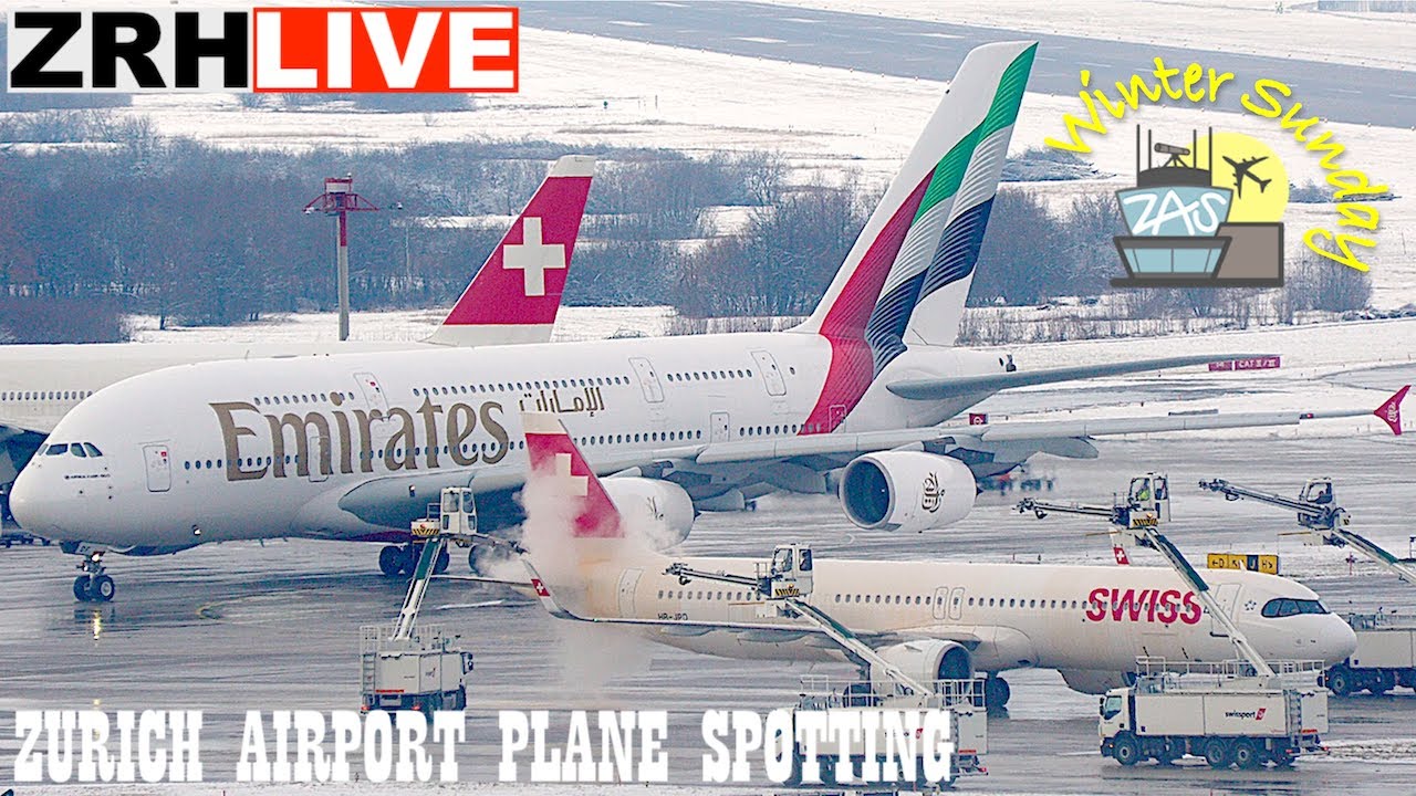 🔴LIVE Zurich Airport Winter Sunday Plane Spotting ft. US Air Force C-17
