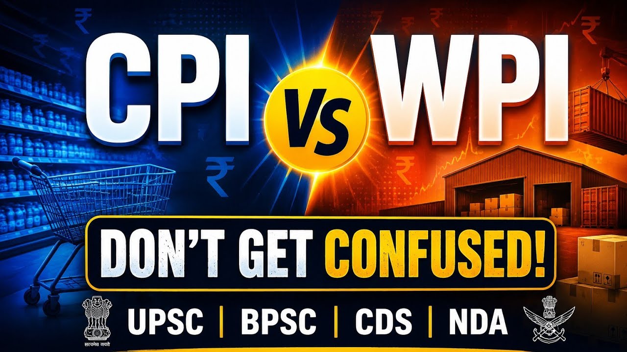 CPI vs WPI Explained | DAY -4 | Difference Between CPI & WPI | Economics for UPSC, CDS, NDA, CAPF