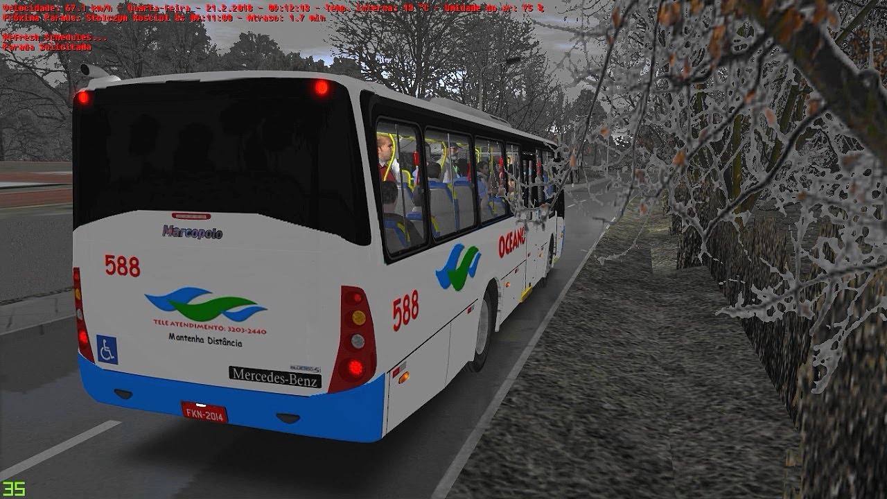 🔴OMSI 2 - Marcopolo Senior Midi MB OF- 1519 BlueTec 5-AC - Sol com Chuva !!
