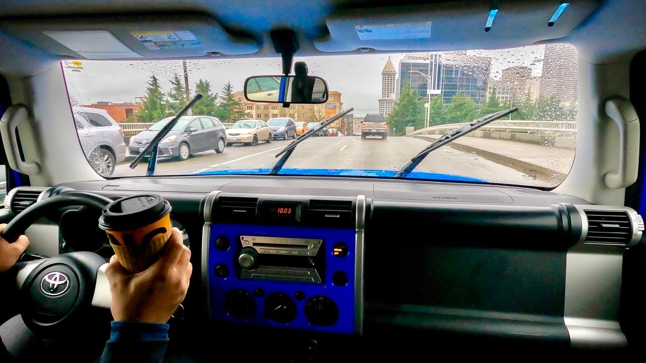 Relaxing 4K ASMR Rainy Morning Drive With Coffee | Driving Seattle - Capitol Hill + Pioneer Square