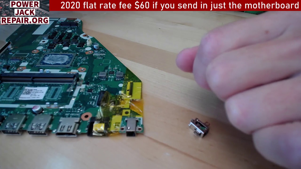 Lenovo Ideapad L340-17API motherboard repair laptop charge port power jack repair fix connector