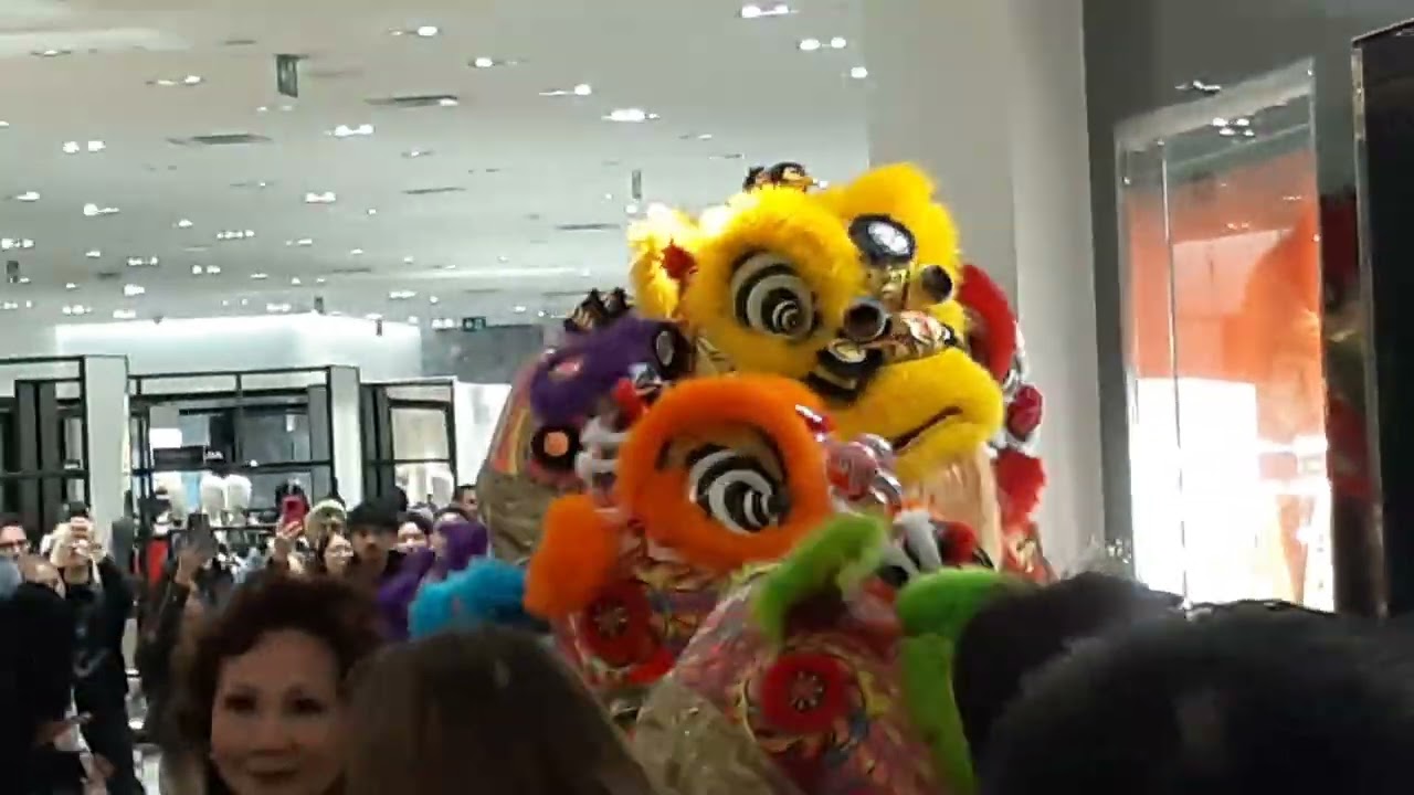 Another lion dance about more Lunar New Year at Holt Renfrew at Yorkdale Shopping Centre Mall
