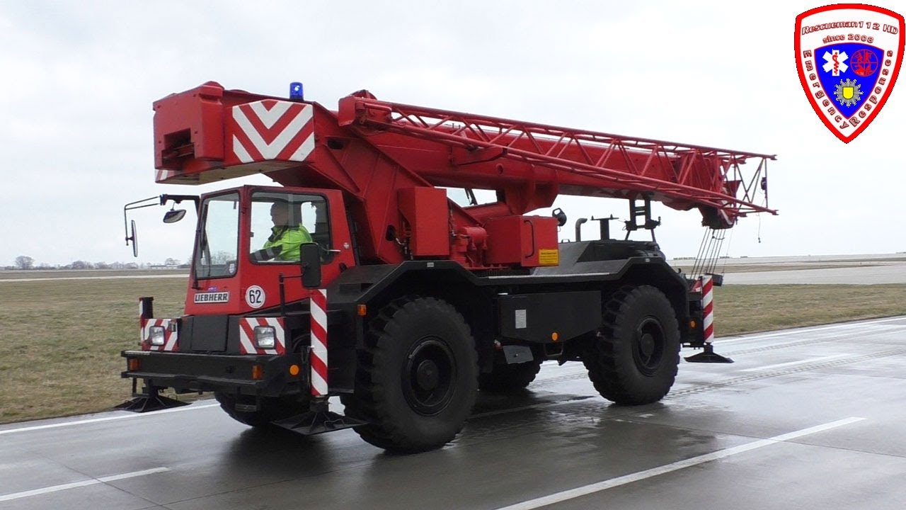 🚨 [Mit Sirenen Probealarm] Kranwagen Flughafenfeuerwehr Erfurt-Weimar