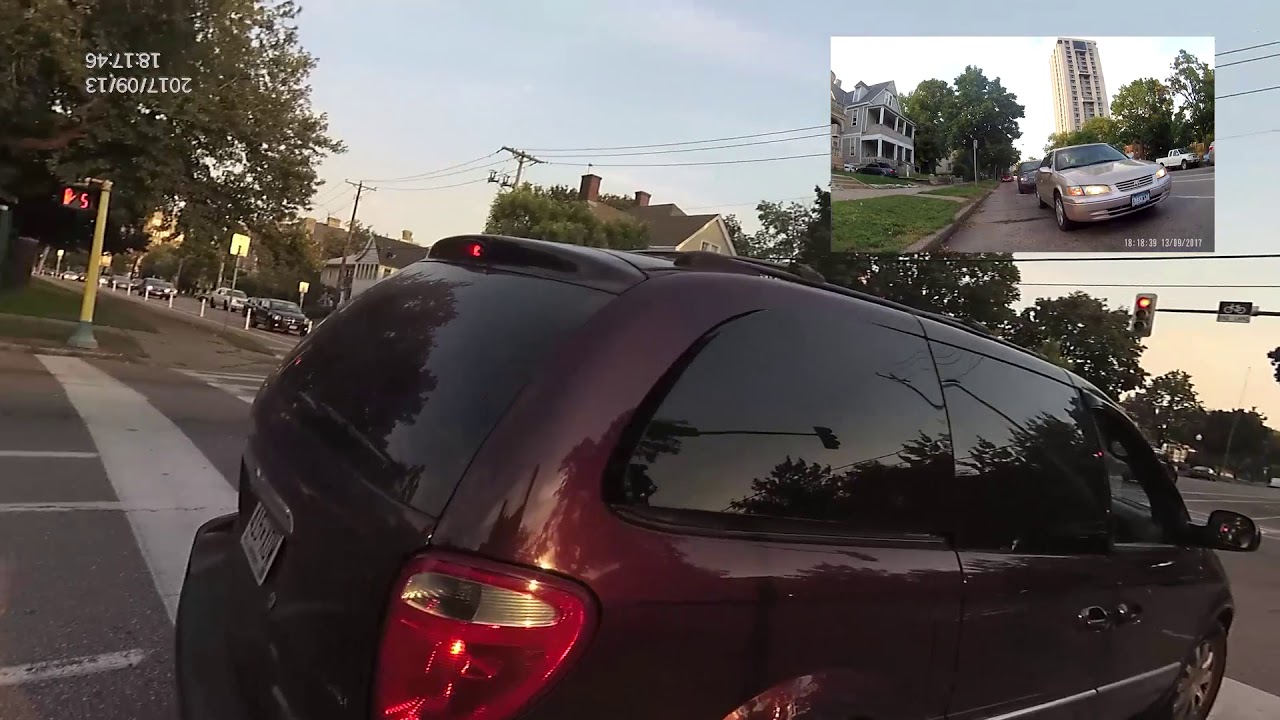 parking in the crosswalk + failure to yield