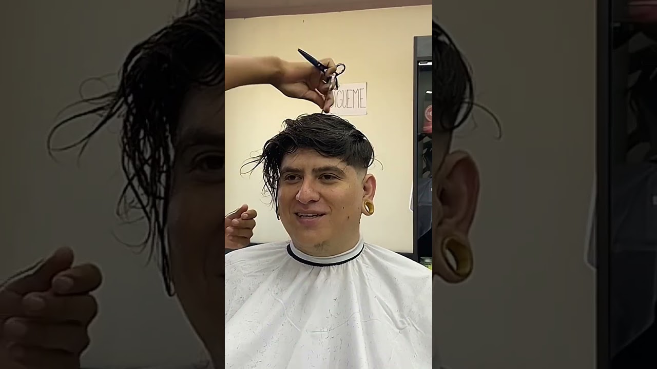 Hice un cambio radical para mi amigo / corte con cabello largo 