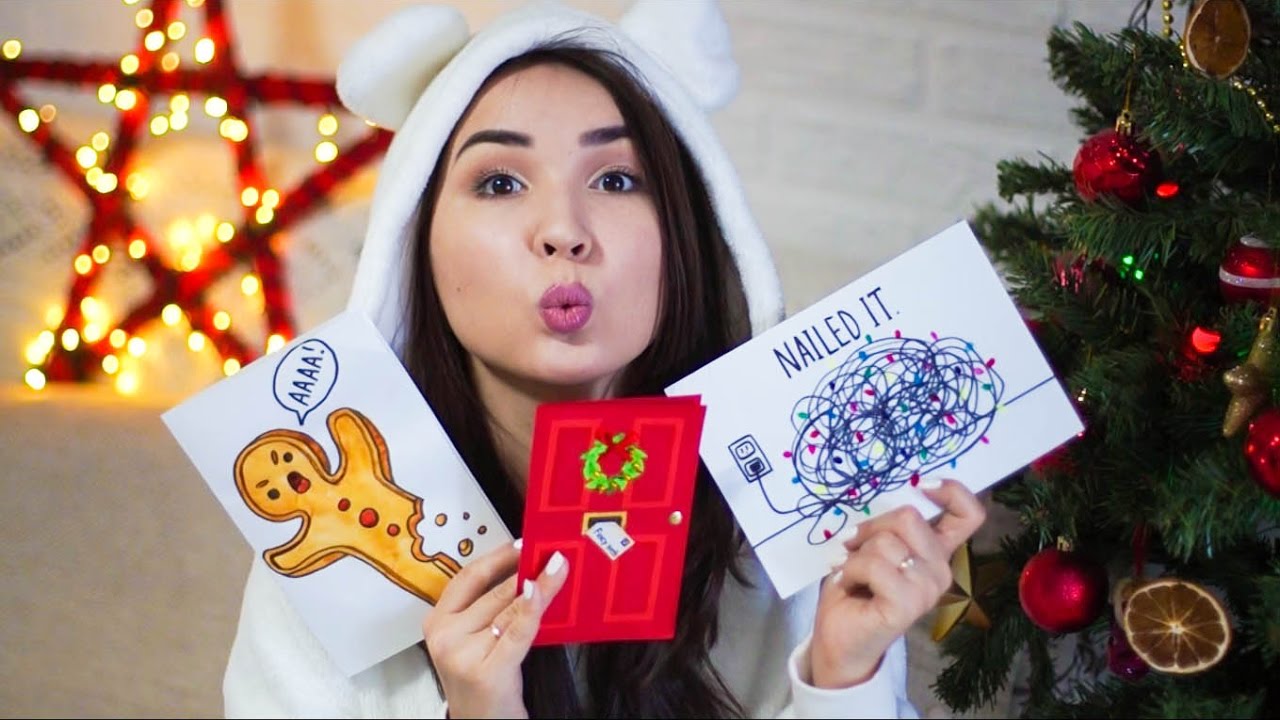 DIY: Новогодние ОТКРЫТКИ своими руками ЗА 5 МИНУТ!