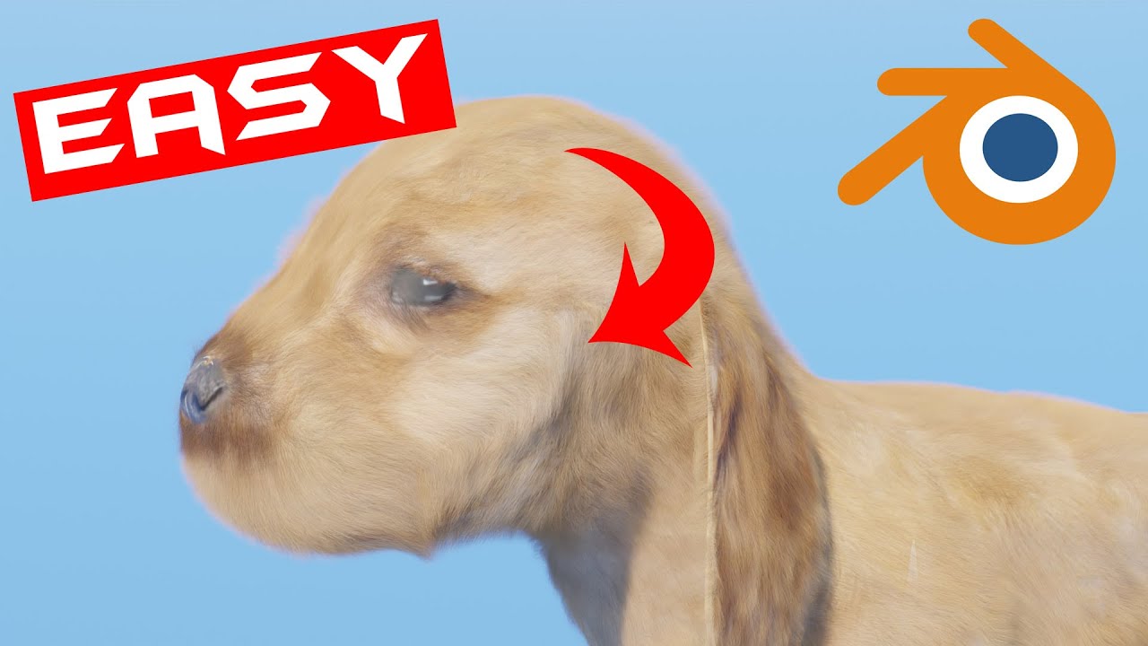 How to create a fur for a 3d puppy | Blender Tutorial