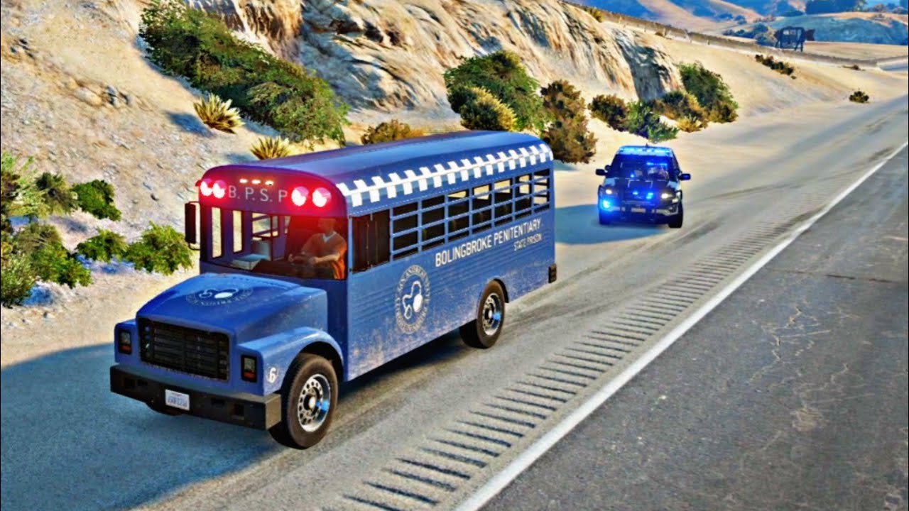 Stolen Prison Bus in GTA 5 RP - SAPDFR