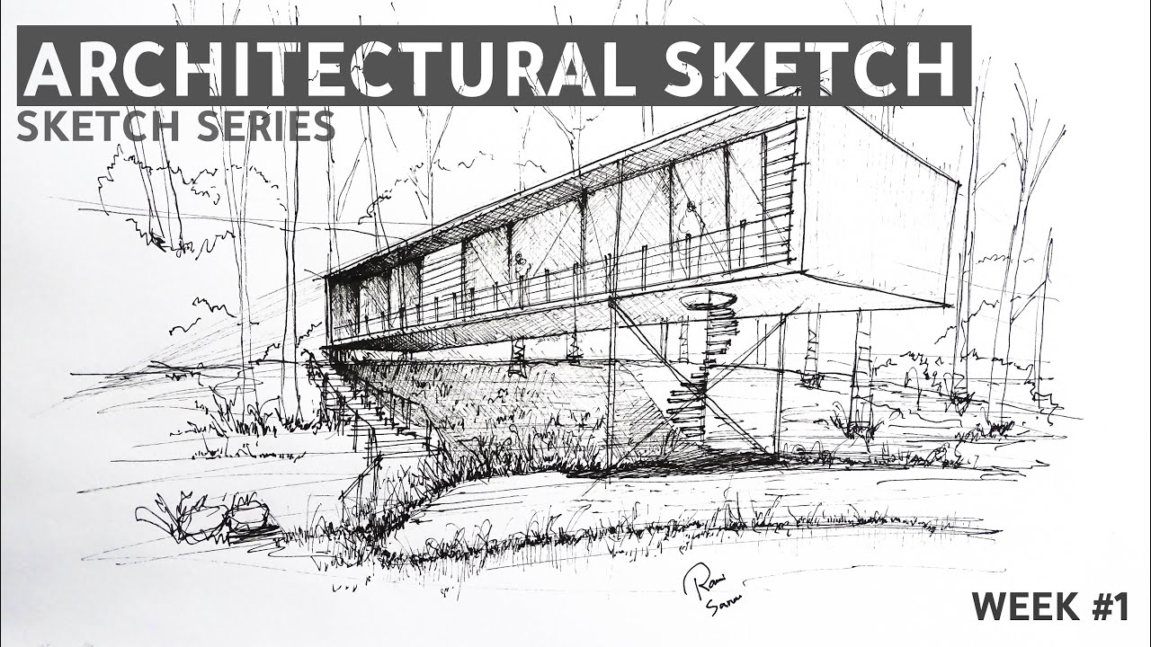 رسم منزل | سلسلة السكيتش المعماري (1)