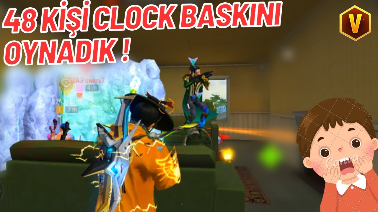 ŞEY Mİ DOSTUM ! 48 KİŞİ TAKİPÇİLERLE CLOCK BASKINI !!!! I #FREEFIRE #freefireshorts