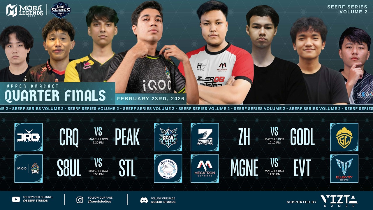 SEERF SERIES VOL. 2|| ML 5v5 || UPPER BRACKET QUATER FINALS || FT @S8ULGG @GodLikeEsportss