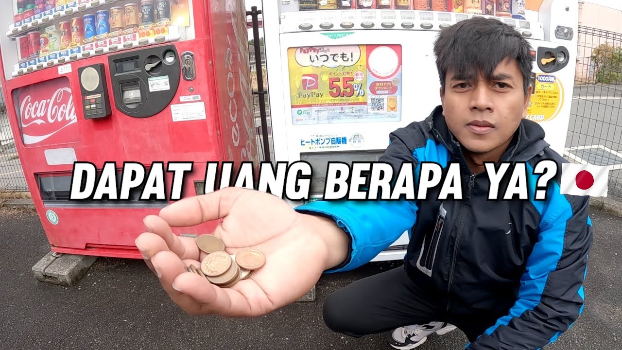mulung di jepang || mungutin uang receh yang jatuh di bawah mesin penjual otomatis jepang