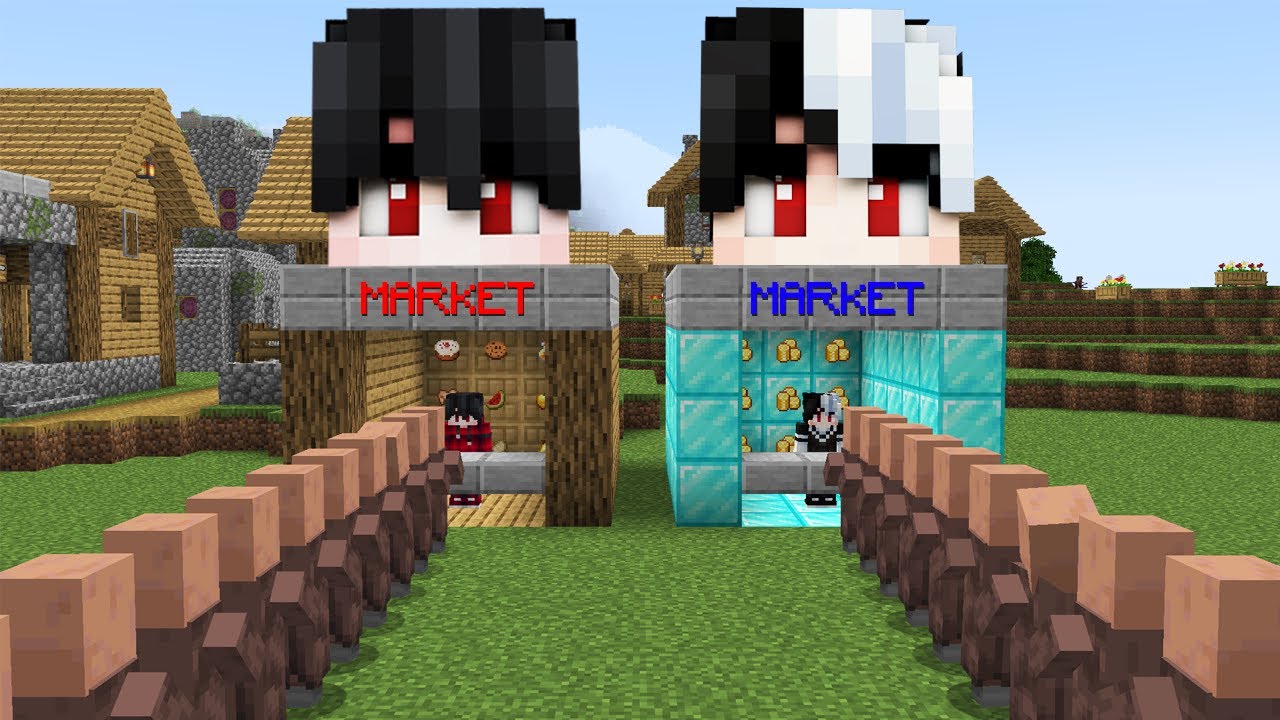 ถ้าเกิด!! บ้านร้านค้าคนรวย $1,000,000 เหรียญ VS บ้านร้านค้าคนจน $1 เหรียญ - (Minecraft คนรวยคนจน)