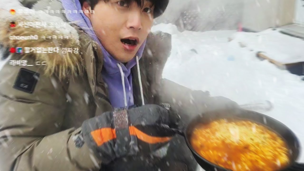 캐나다 영하25도 눈밭에서 