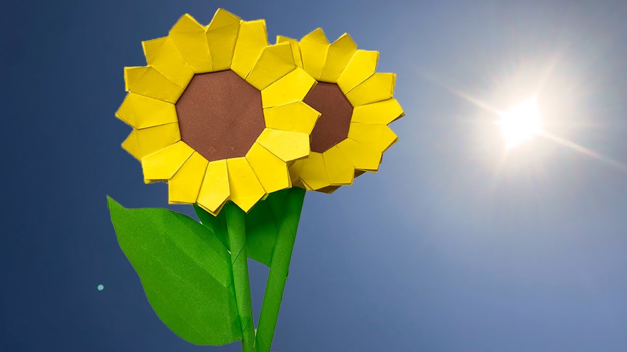 Girasol de papel - Origami Sunflower🌻