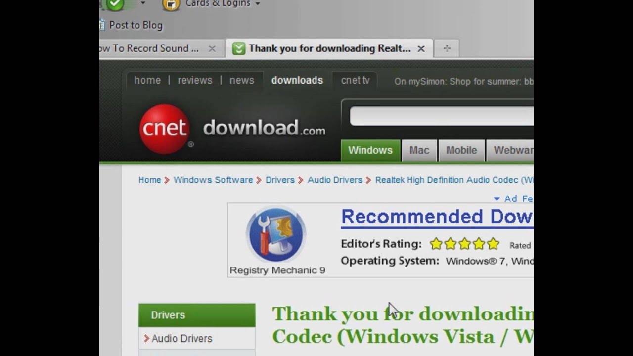 How To Install Stereo Mix- Windows Vista and Windows 7.