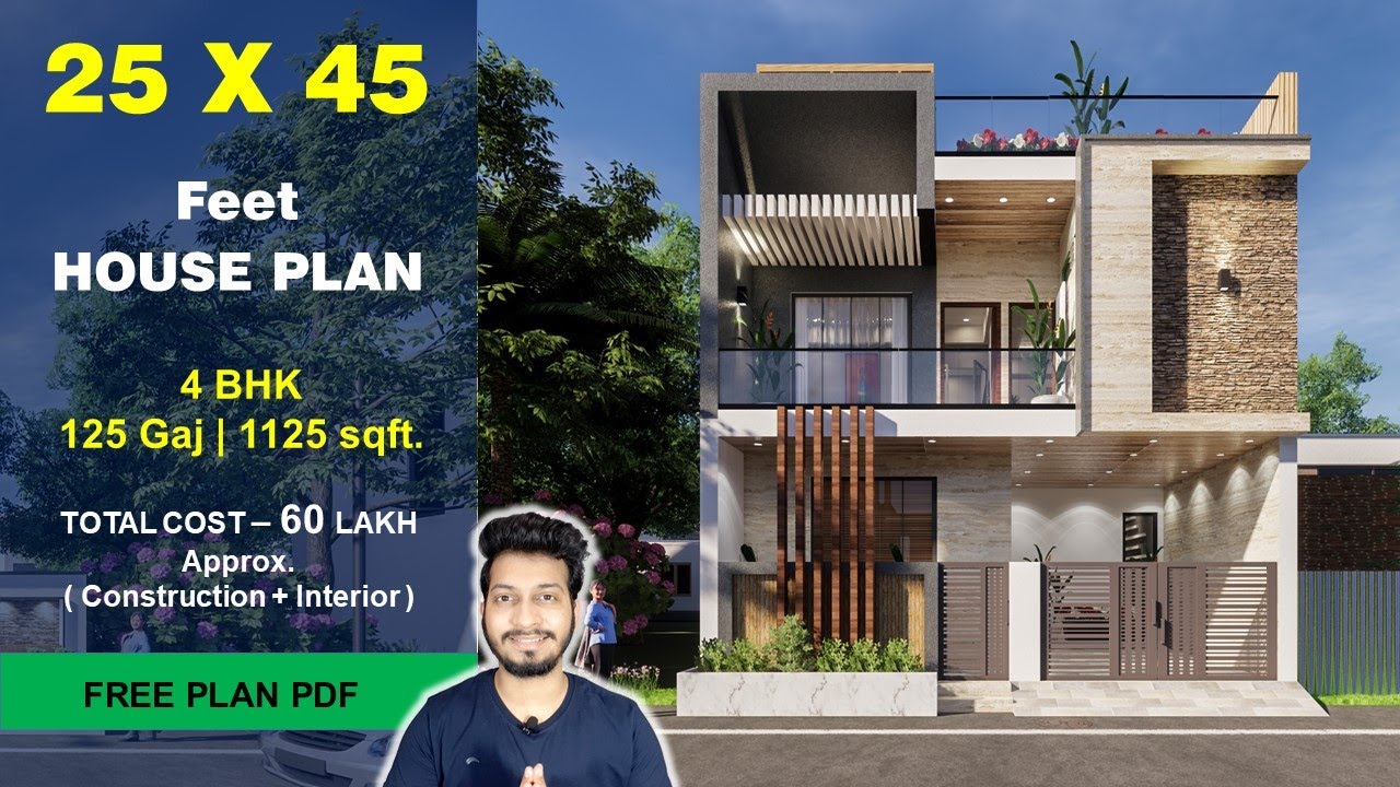 25x45 House plan | 125 Gaj | 1125 sqft | 25*45 house plan 3d | 25 by 45 ka Naksha || DV Studio