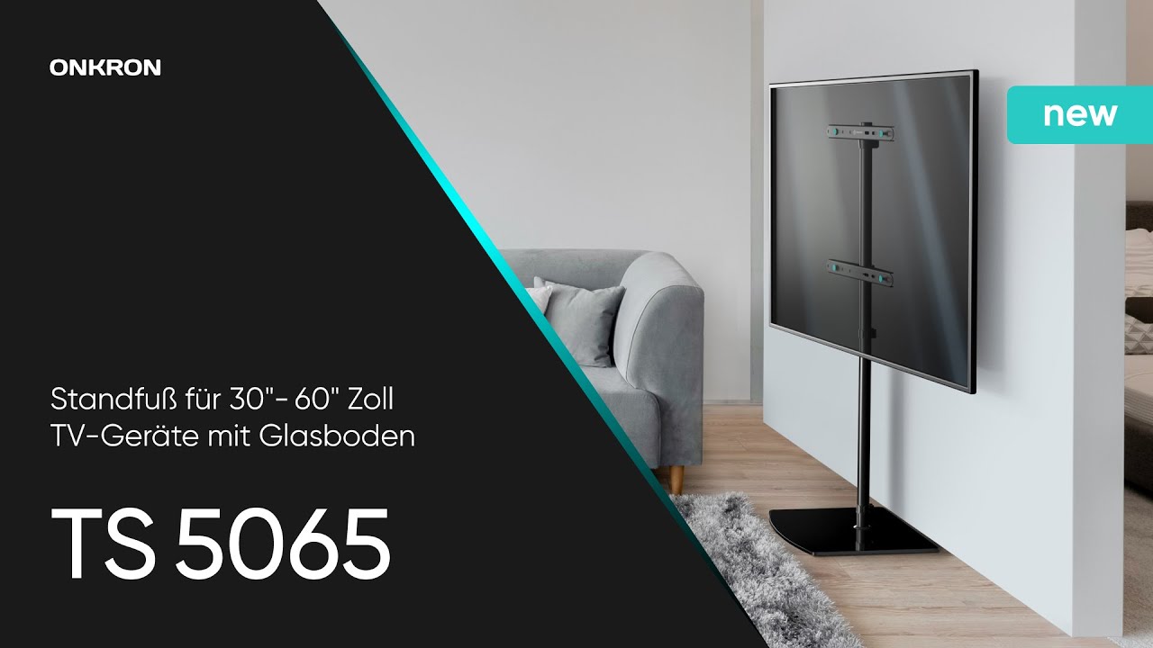 ONKRON TS5065 Bodenstehender TV-Ständer mit Glasboden