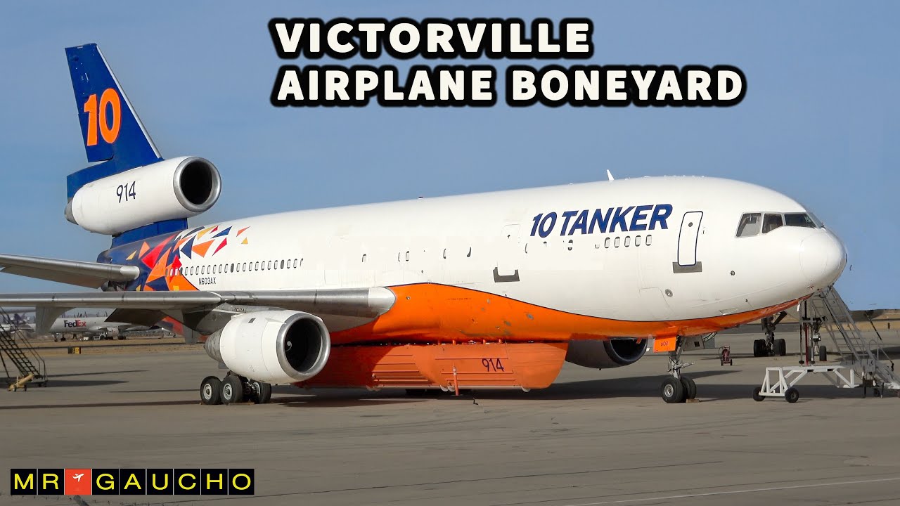 VICTORVILLE AIRPLANE BONEYARD | A Closer Look of the Storage Area & Dead Planes [4K]