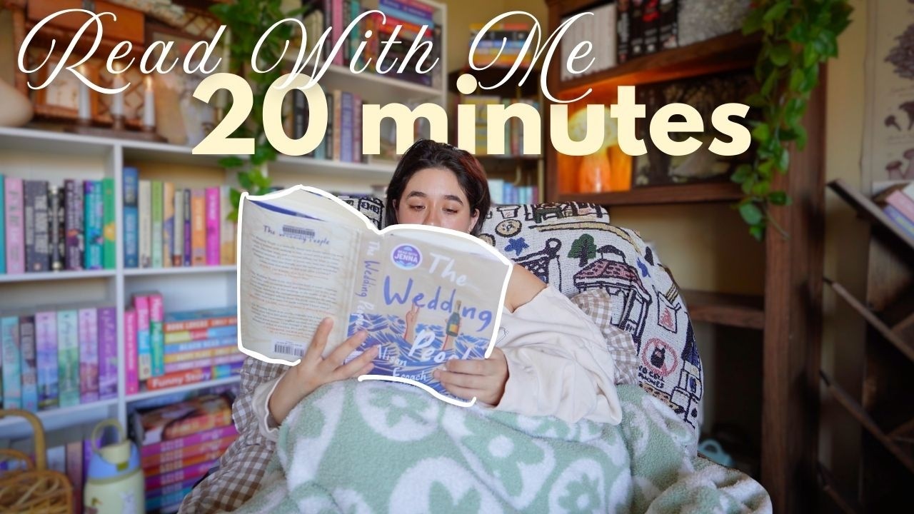 20 minute read with me 🌧️⏰ light rain sounds, no music