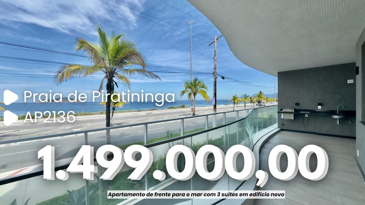APARTAMENTO FRENTE MAR NA PRAIA DE PIRATININGA C/ 3 SUÍTES POR R$1.499.000,00 LUIS IMÓVEIS (AP2136)