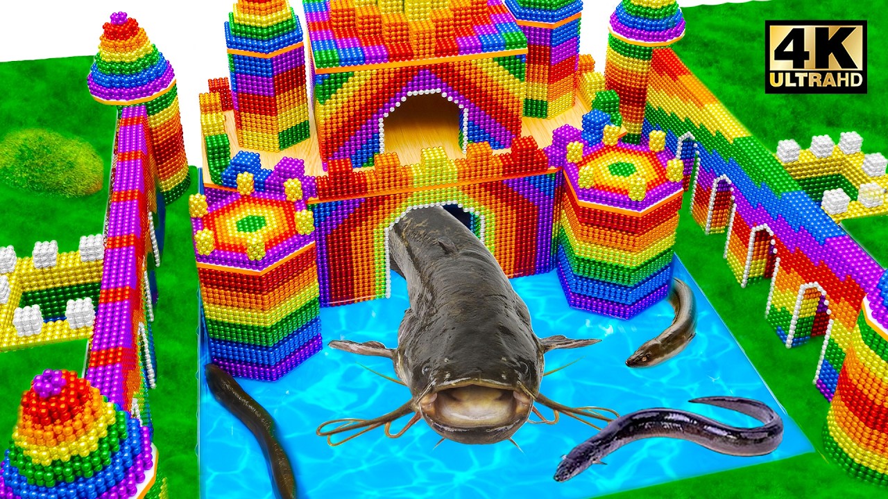 How To Make Mini Underground Castle For Big Catfish And Eel From Miniature Magnetic Balls