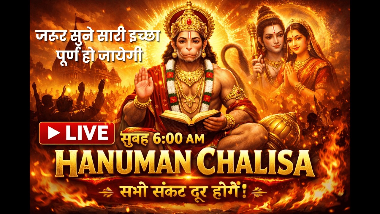 LIVE: श्री हनुमान चालीसा | Hanuman Chalisa | Jai Hanuman Gyan Gun Sagar |hanuman chalisa live bhajan