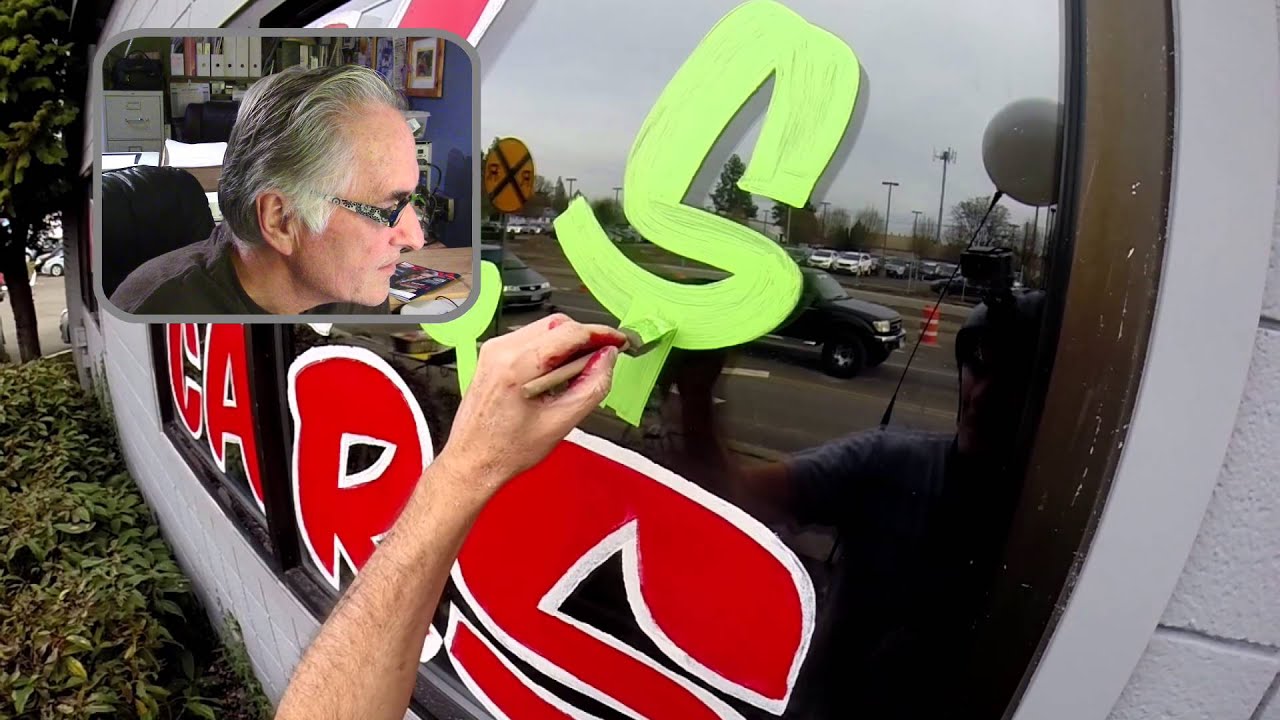 WINDOW PAINTING TUTORIAL #81 One Coat Lettering