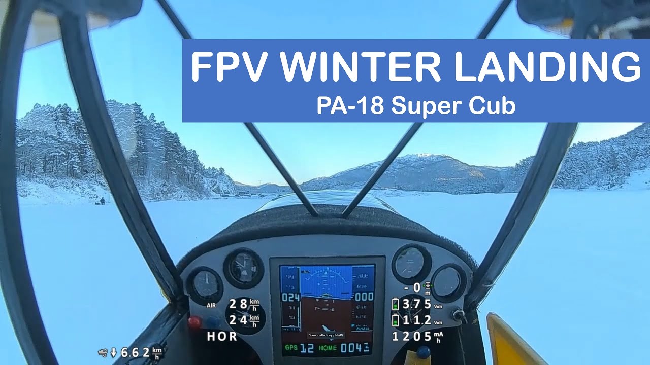 Rc Super Cub FPV. Ski landing.
