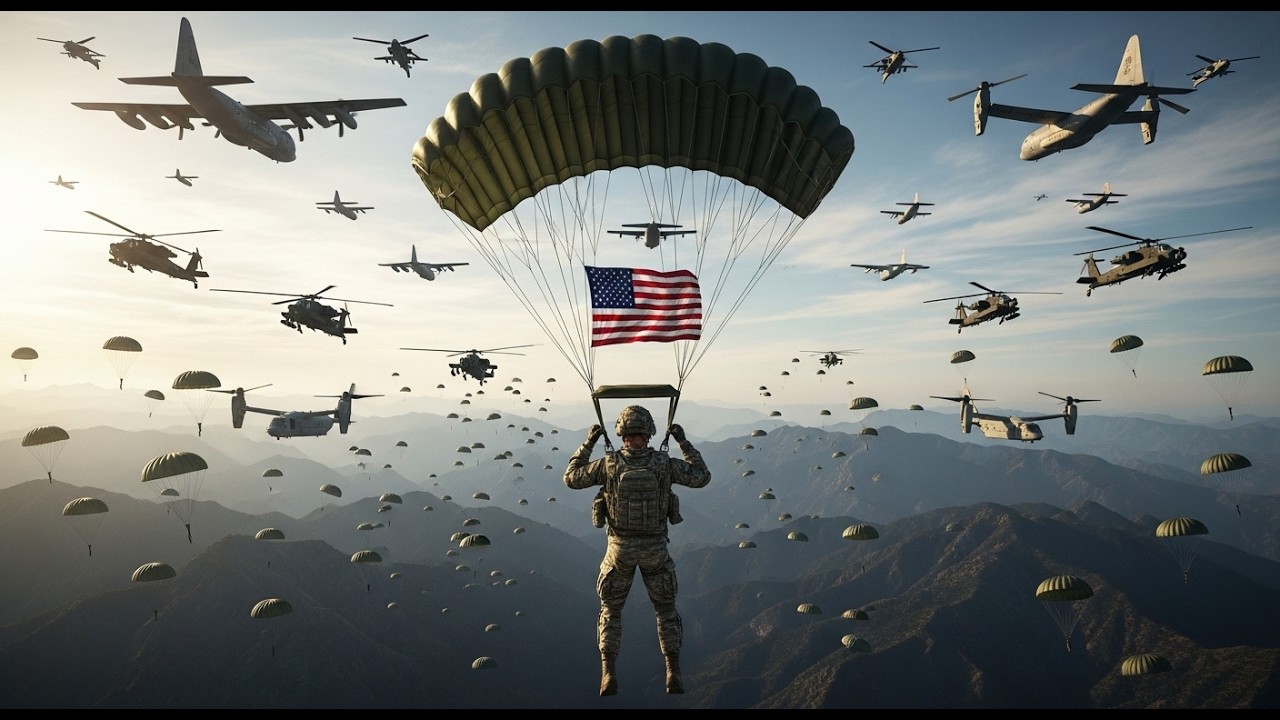 Shocking Mid-Air Operation! U.S. Special Forces Freefall from CH-47 Chinooks Over the Middle East