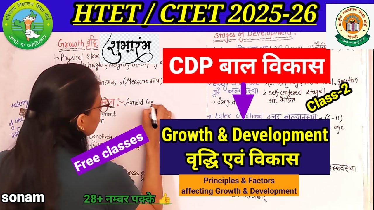 HTET/CTET CDP class-2 by teaching goals | CDP topic wise |Growth & Development|Principles & factors|