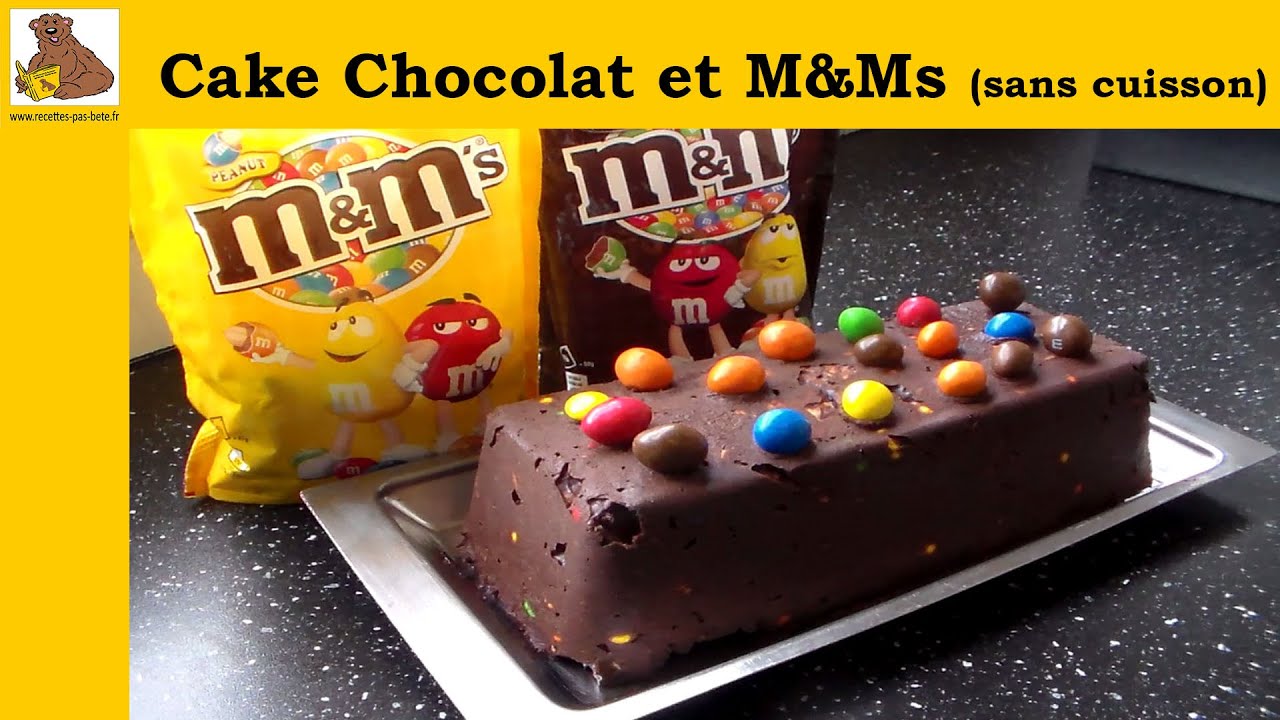 gateau au chocolat et M&Ms sans cuisson - recette facile