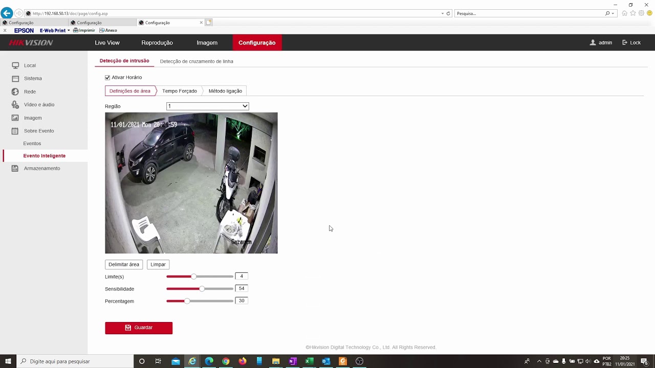 Tutorial - Detecção de Intrusão e Detecção de cruzamento de linha - HIKVISION