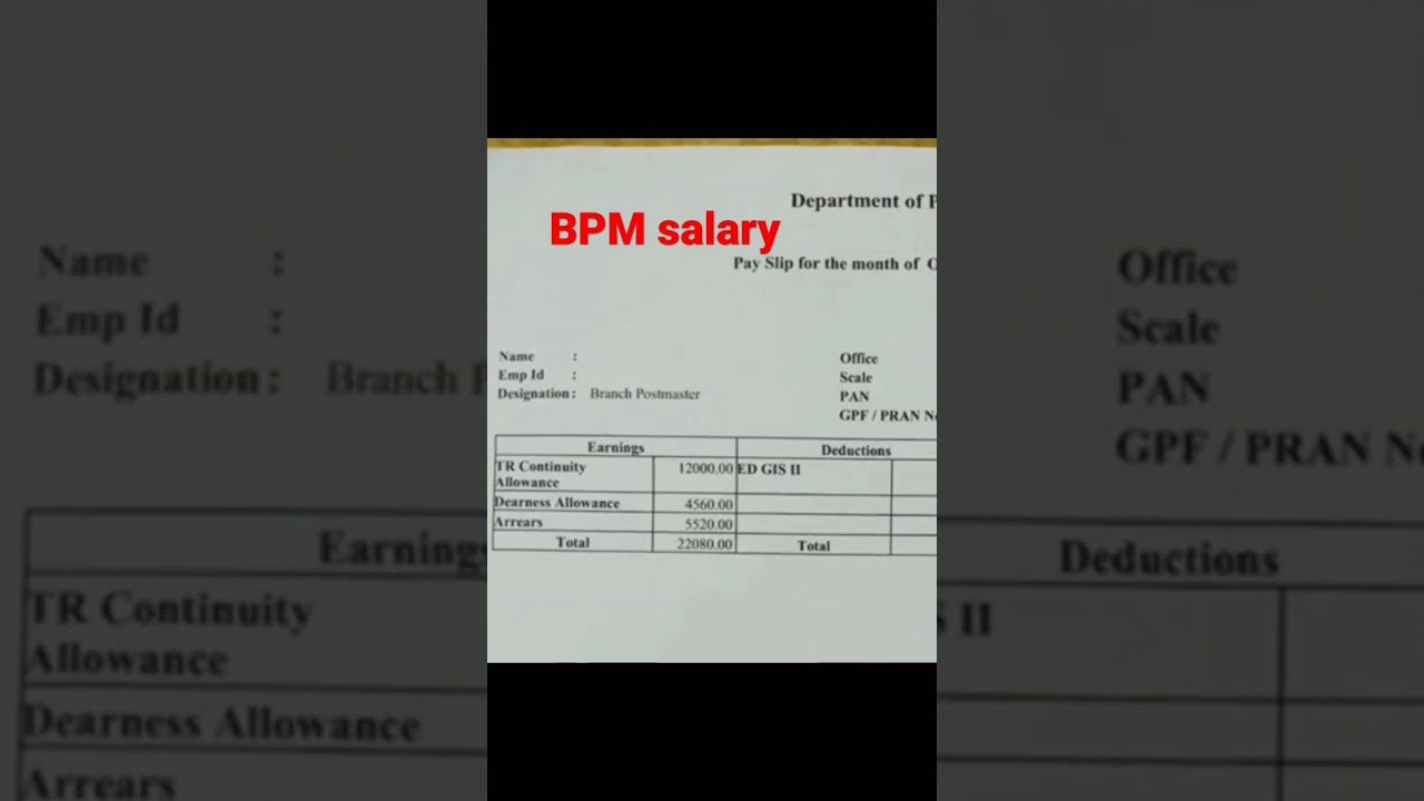 gds bpm salary slip oct 2022 