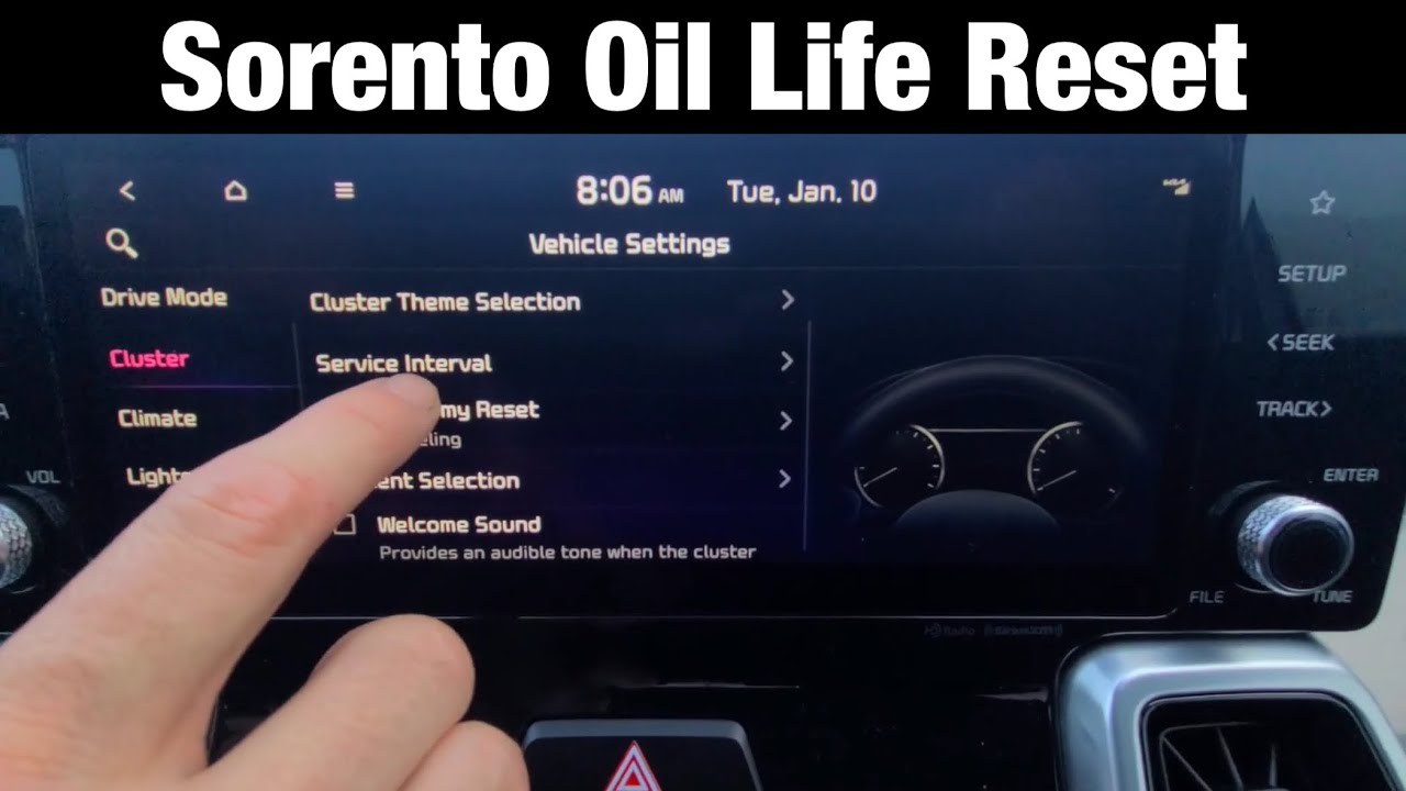 2022 Kia Sorento How to Reset Maintenance Service Reminder / Oil life