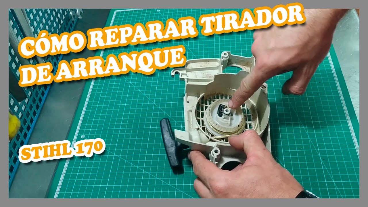 Cómo cambiar y reparar la cuerda del tirador de arranque | Motosierra Stihl MS170