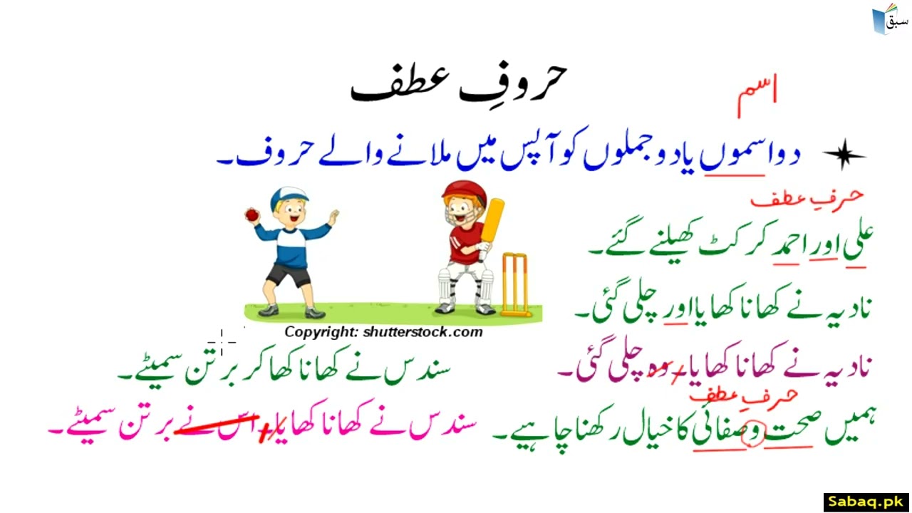 Urdu Conjunctions حروفِ عطف