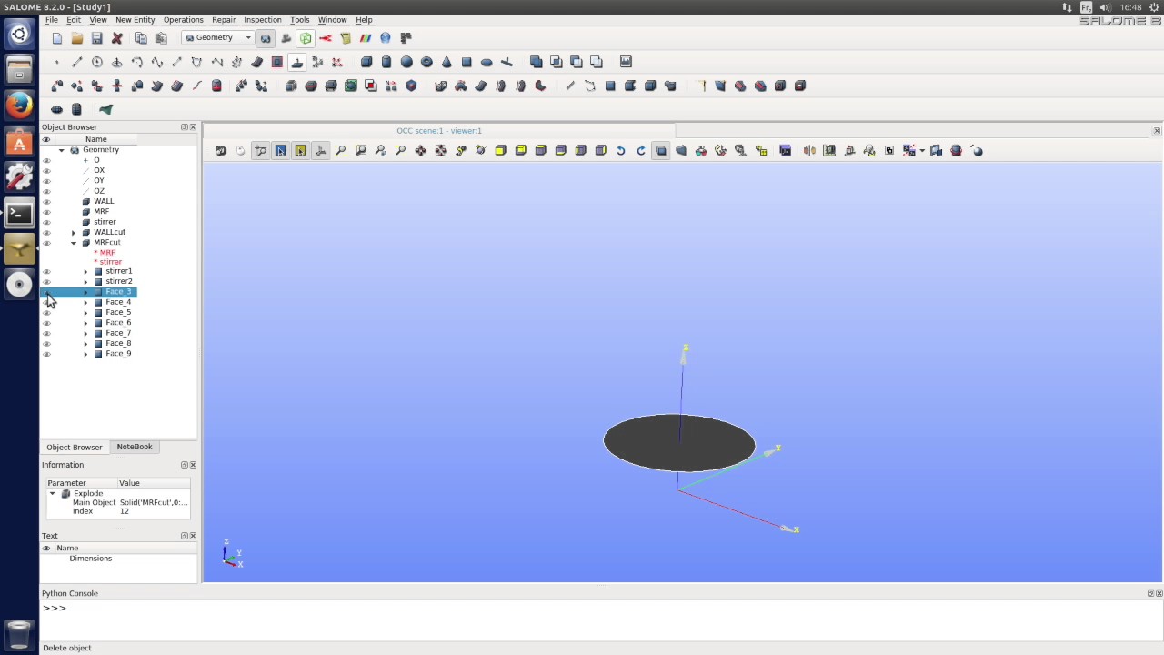 MRF basic implementation Salome OpenFoam