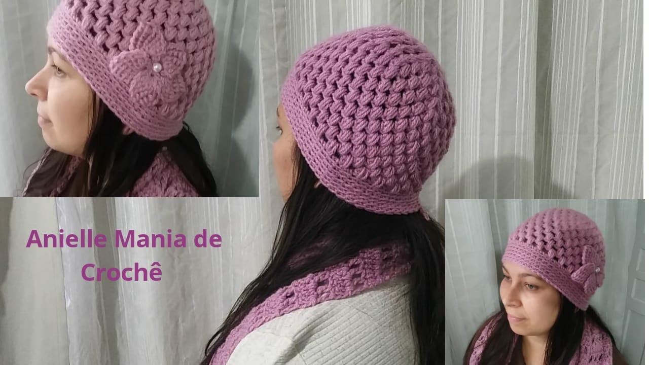 CROCHÊ - TOUCA FEMININA ADULTO EM CROCHÊ...