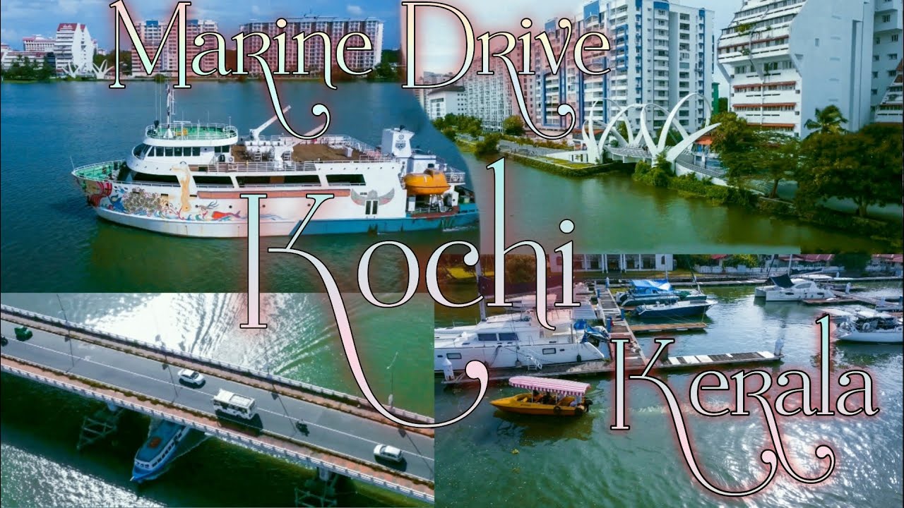 Marine Drive, Kettuvallam Bridges, Kochi, Kerala, #drone