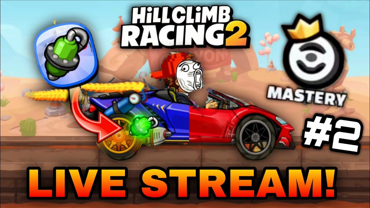MELHORANDO O DESAFIO MAIS DIFÍCIL DE SUPER CARRO! #2 - Hill Climb Racing 2 LiveStream