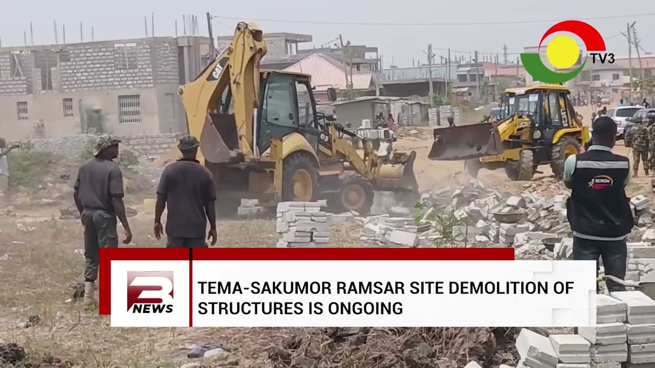 Demolition of illegal structures at Tema-Sakumo Ramsar site to protect wetlands