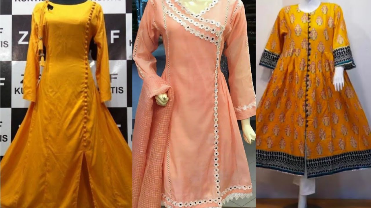 New elegant front cut kurta kurti frock ideas||Side slit kurti design 2024||open shirt designs 2024