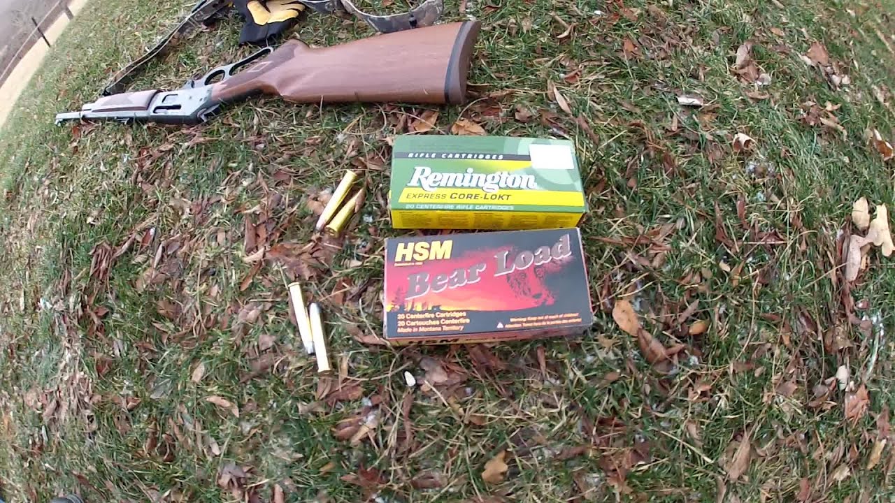 Marlin 1895 Rifle 45-70 Test Firing the Bear Load, Bear Load is last 2 Shells
