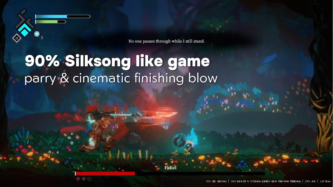 Silksong like game with parry system & cinematic finishing blow