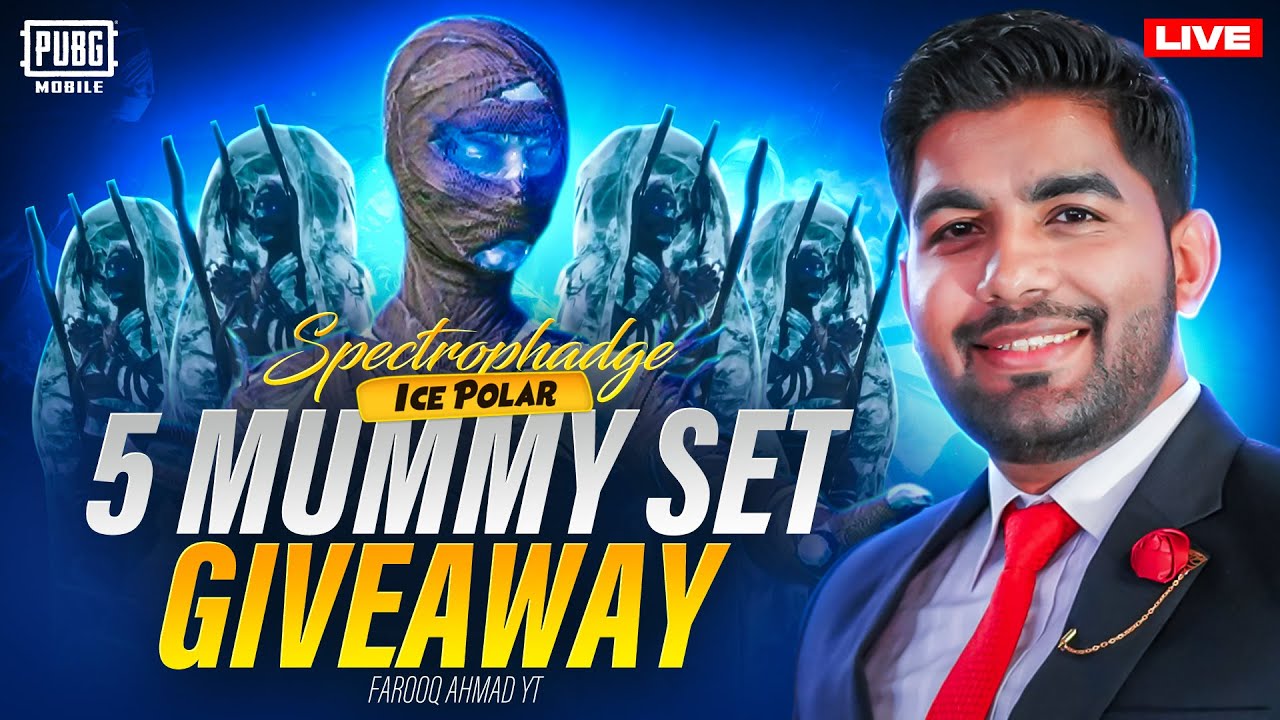 5 Glacier Mummy Set Giveaway |🔥 PUBG MOBILE Live 🔥