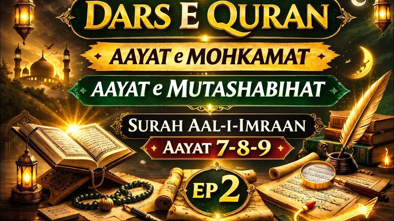 Dars E Quran | Aayat e Mohkam -Aayat E Mutashabe | Surah Aal-i-Imraan | Aayat 7-8-9 | Ep 2
