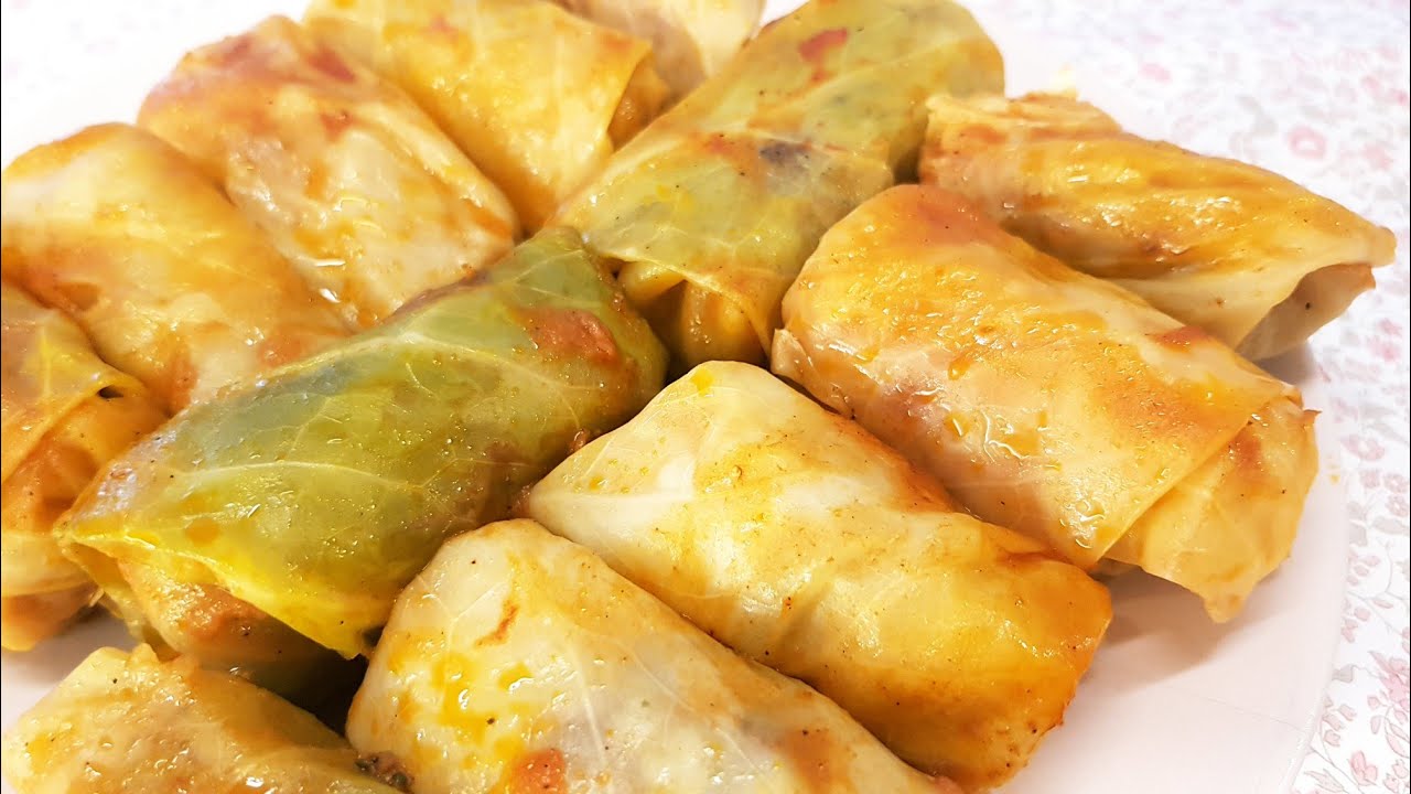 دلمه کلم ترکیه ای | Stuffed Cabbage Rolls | kıymalı beyaz lahana sarması #ashpazi_irani
