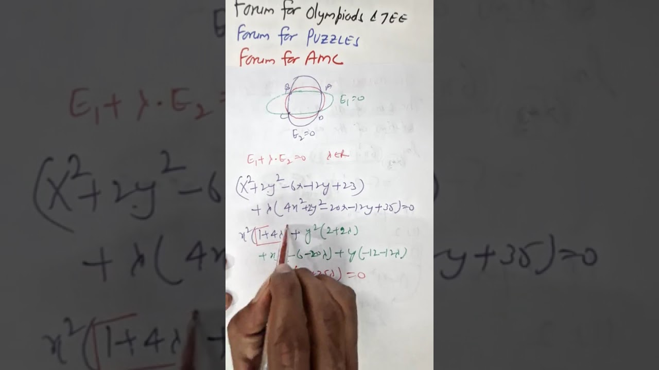 JAN 23 2026 E If points of intersection of ellipses X²+2Y²-6X-12Y+23=0 and 4X²+2Y²-20X-12Y+35=0..